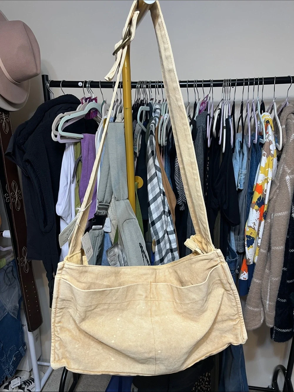NWT Free People Camp Crush Sling Bag in Neutral